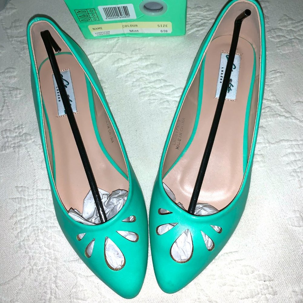 Pointy Toe Retro Pinup Ballet Flats Collectif Lulu Hun London Lidia MINT 8 NWT - Picture 6 of 14